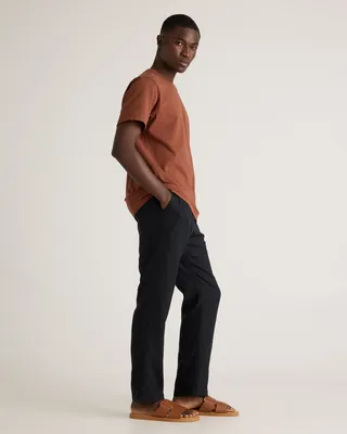 Quince Quince | Men's 100% European Linen Pants in Black — Men Winter black Trousers & Chinos