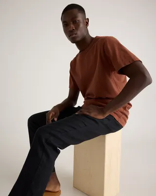 Quince Quince | Men's 100% European Linen Pants in Black — Men Winter black Trousers & Chinos