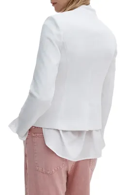 rag & bone rag & bone Mercer Cotton Blend Blazer in Ivory — Women Winter white Outerwear