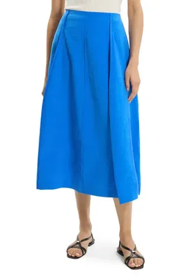 Theory Theory Curved Parachute Silk Blend Skirt in Jewel Blue — Women Winter blue Skirts