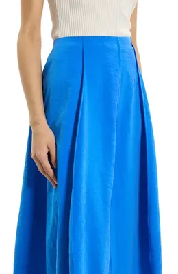 Theory Theory Curved Parachute Silk Blend Skirt in Jewel Blue — Women Winter blue Skirts