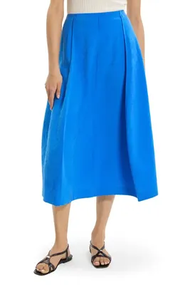 Theory Theory Curved Parachute Silk Blend Skirt in Jewel Blue — Women Winter blue Skirts