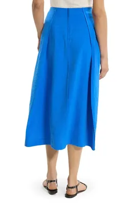 Theory Theory Curved Parachute Silk Blend Skirt in Jewel Blue — Women Winter blue Skirts