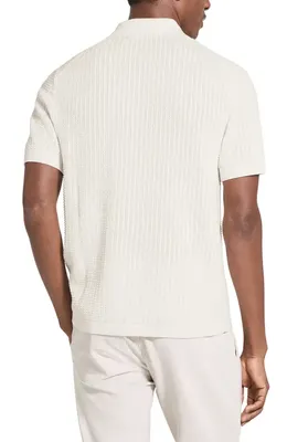 Theory Theory Tactile Cotton Polo in Winter Ivory - 2H5 — Men Winter white Tops