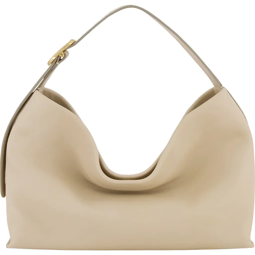 Vince Vince Small Plonge Vivian Leather Hobo Bag in Marzipan — Women Spring beige Accessories