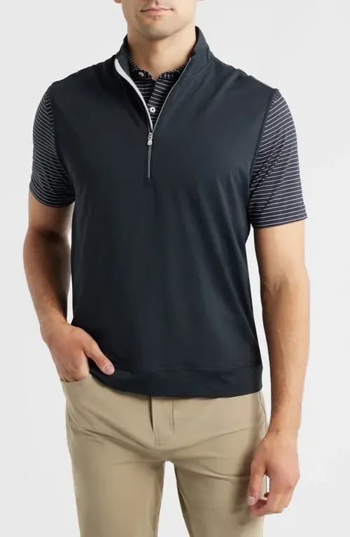 johnnie-O johnnie-O Torque Quarter-Zip Vest in Black — Men Winter Outerwear