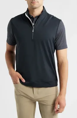 johnnie-O johnnie-O Torque Quarter-Zip Vest in Black — Men Winter Outerwear