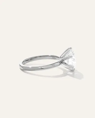 Quince Quince Women's Lab Grown Diamond Round Six Prong Knife Edge Engagement Ring 3ct in Platinum — Women Summer white Accessories