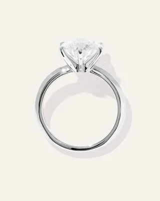 Quince Quince Women's Lab Grown Diamond Round Six Prong Knife Edge Engagement Ring 3ct in Platinum — Women Summer white Accessories