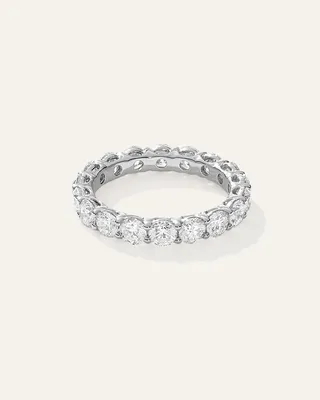 Quince Quince Women's Lab Grown Diamond Round Eternity Band Rings in White Gold — Women Summer white Accessories