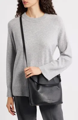 Vince Vince Ava Leather Crossbody Bag in Black — Women Summer navy Accessories