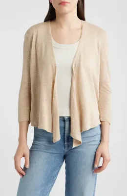 NIC+ZOE NIC+ZOE Slub Knit 4-Way Cardigan in Jute — Women Autumn beige Tops