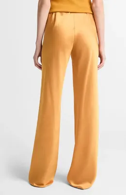 Vince Vince Satin Bias Cut Pants in Clementine — Women Spring orange Pants