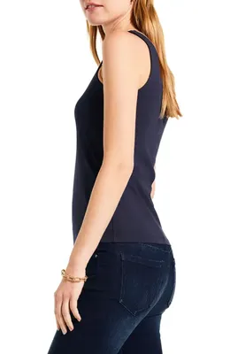 NIC+ZOE NIC+ZOE Stretch Cotton Shelf Bra Tank in Dark Indigo — Women Winter navy Tops