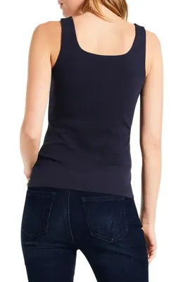 NIC+ZOE NIC+ZOE Stretch Cotton Shelf Bra Tank in Dark Indigo — Women Winter navy Tops