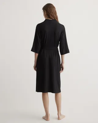 Quince Quince | Bamboo Jersey Robe in Black in Black — Unisex Winter Underwear & Loungewear