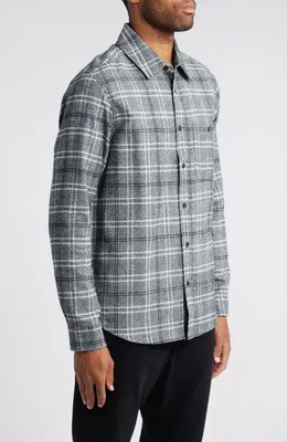 AG AG Aiden Plaid Cotton Button-Up Shirt in Tartan Plaid Grey Multi — Men Summer grey Tops