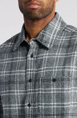 AG AG Aiden Plaid Cotton Button-Up Shirt in Tartan Plaid Grey Multi — Men Summer grey Tops