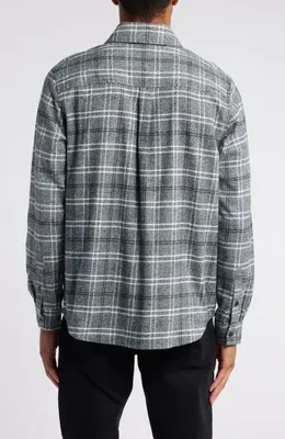 AG AG Aiden Plaid Cotton Button-Up Shirt in Tartan Plaid Grey Multi — Men Summer grey Tops