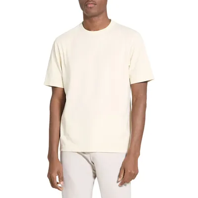 Theory Theory Tinted Crewneck T-Shirt in Tinted Seashell — Men Spring ivory T-Shirts & Tees