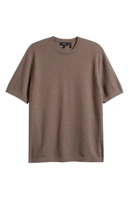 Theory Theory Damian Tactile Crewneck T-Shirt in Morel — Men Autumn grey T-Shirts & Tees