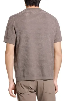 Theory Theory Damian Tactile Crewneck T-Shirt in Morel — Men Autumn grey T-Shirts & Tees