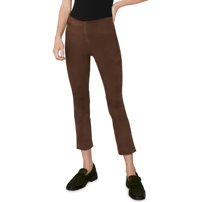 Vince Vince Stretch Suede Split Hem Crop Pants in Dark Wheat — Women Autumn brown Pants