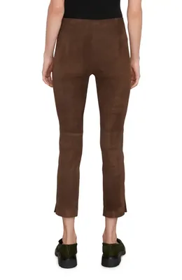 Vince Vince Stretch Suede Split Hem Crop Pants in Dark Wheat — Women Autumn brown Pants