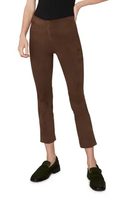 Vince Vince Stretch Suede Split Hem Crop Pants in Dark Wheat — Women Autumn brown Pants