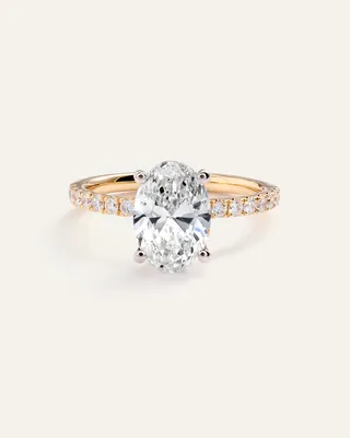 Quince Quince Women's Lab Grown Diamond Oval Petite Pave Engagement Ring 2ct in Yellow Gold — Women Spring gold Accessories