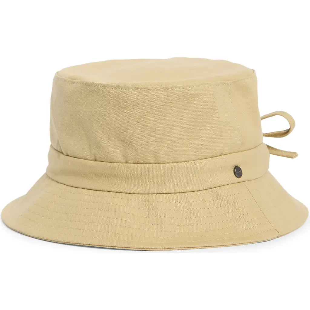 Vince Vince Adjustable Tie Cotton Canvas Bucket Hat in Maiz — Women Autumn beige Accessories