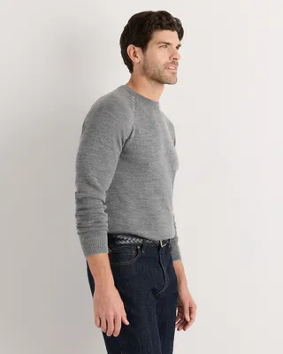 Quince Quince | Men's Alpaca-Wool Crewneck Sweater in Heather Grey in Heather Grey — Men Summer Tops