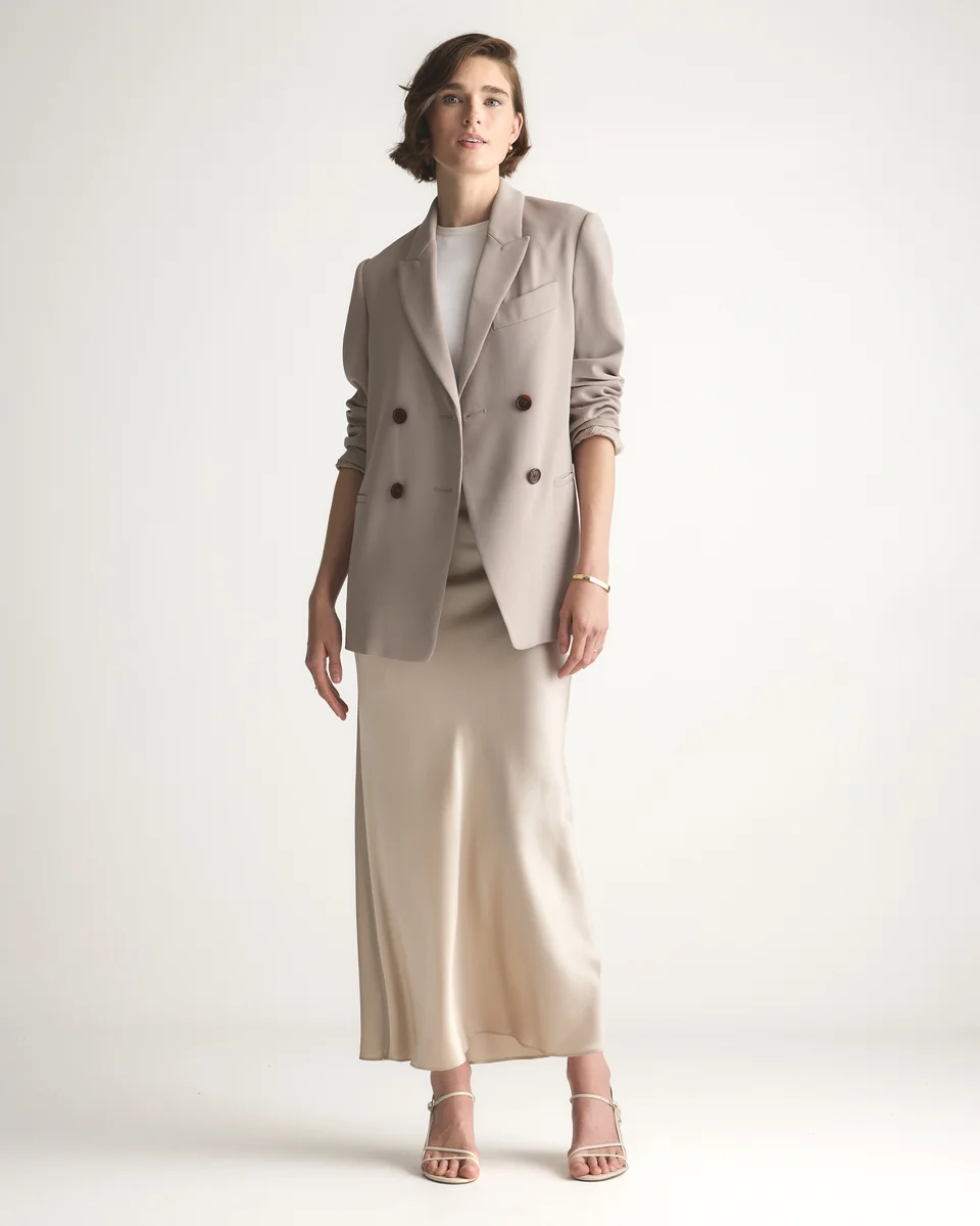 Quince Quince | Women's Maxi Skirt in Champagne — Women Spring ivory Maxi Skirts