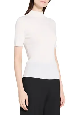 Theory Theory Leenda Merino Wool Mock Neck Sweater in New Ivory — Women Spring ivory Tops