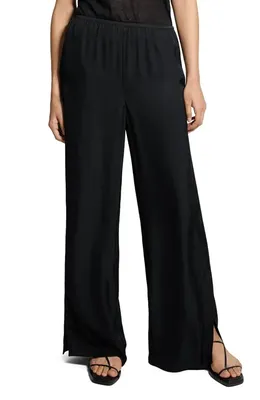 Theory Theory Slit Hem Wide Leg Pants in Black — Women Winter black Pants