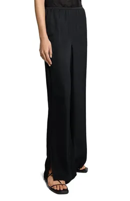 Theory Theory Slit Hem Wide Leg Pants in Black — Women Winter black Pants