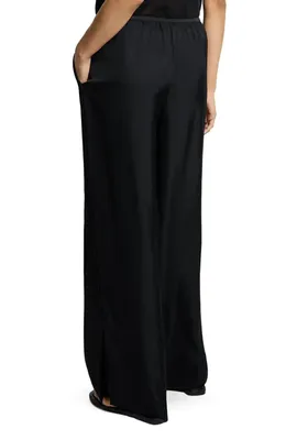 Theory Theory Slit Hem Wide Leg Pants in Black — Women Winter black Pants