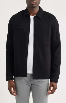 Vince Vince French Rib Shirt Jacket in Black — Men Winter black Outerwear