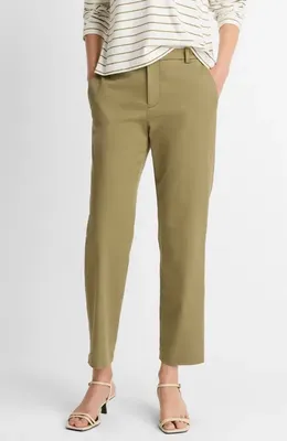 Vince Vince Avery Mid Rise Chino Pants in Olive Stone — Women Autumn tan Pants