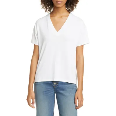rag & bone rag & bone Hudson V-Neck Top in White — Women Winter white Tops