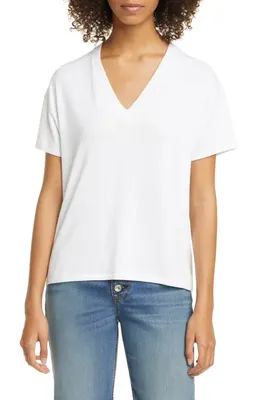 rag & bone rag & bone Hudson V-Neck Top in White — Women Winter white Tops