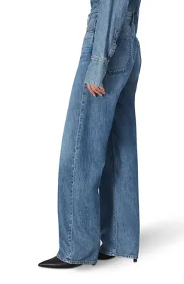 rag & bone rag & bone Featherweight Logan Wide Leg Jeans in River — Women Summer blue Pants