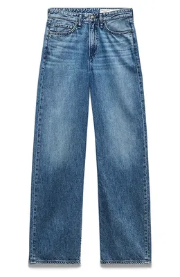 rag & bone rag & bone Featherweight Logan Wide Leg Jeans in River — Women Summer blue Pants