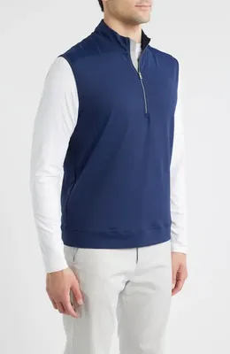johnnie-O johnnie-O Torque Quarter-Zip Vest in Navy — Men Winter navy Outerwear