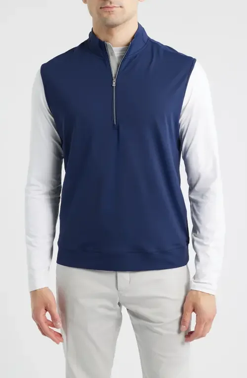 johnnie-O johnnie-O Torque Quarter-Zip Vest in Navy — Men Winter navy Outerwear