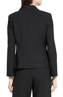 Theory Theory Slim Fit Stretch Wool One Button Blazer in Black — Women Winter black Outerwear