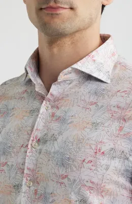johnnie-O johnnie-O Guffey Short Sleeve Button-Up Shirt in Khaki — Men Spring white Tops