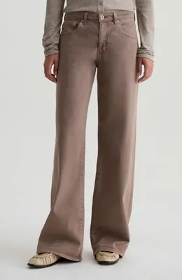 AG AG Adria Low Rise Relaxed Wide Leg Jeans in Sulfur Taupe Grey — Women Autumn grey Pants