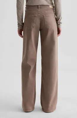 AG AG Adria Low Rise Relaxed Wide Leg Jeans in Sulfur Taupe Grey — Women Autumn grey Pants