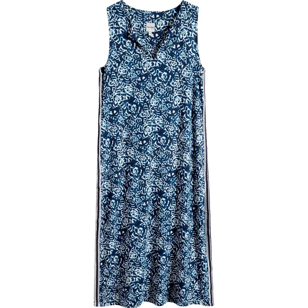 NIC+ZOE NIC+ZOE Cora Shibori Lilies Midi Dress in Indigo Multi — Women Summer purple Dresses